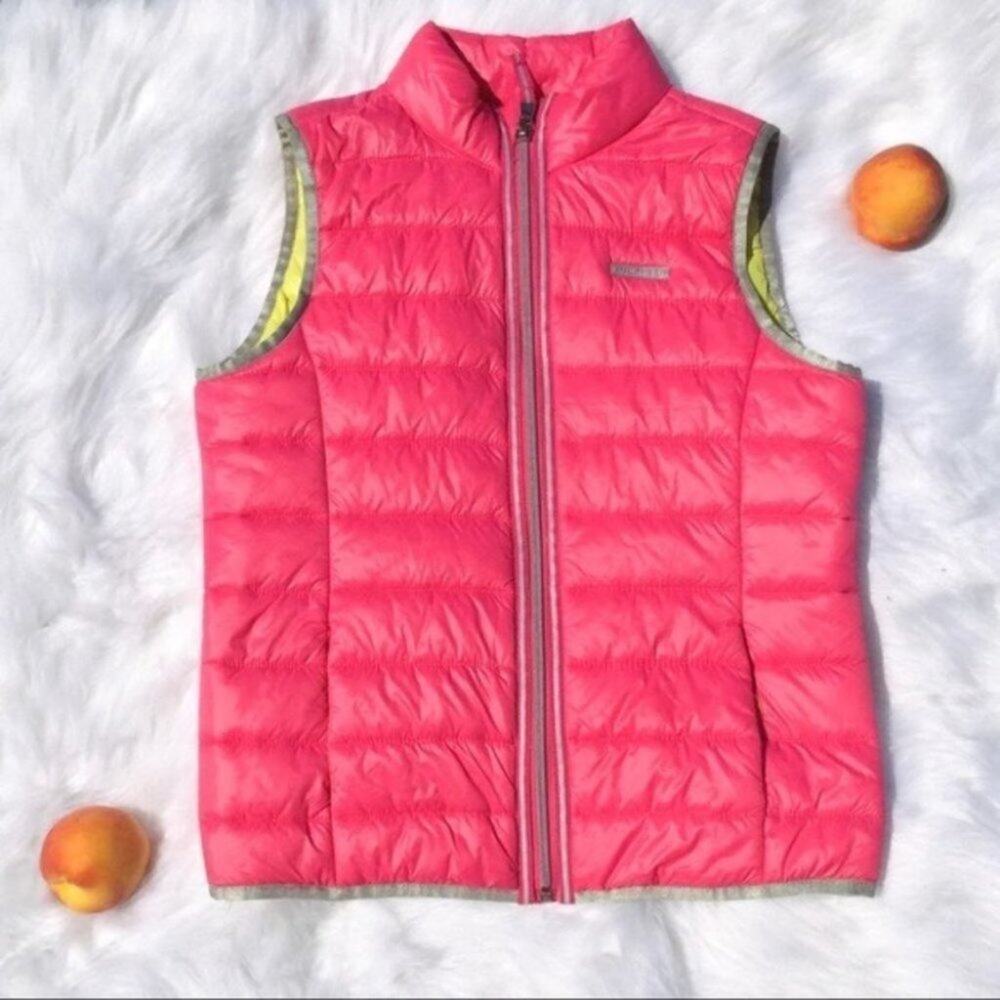Tommy Hilfiger Pink and Yellow Puffer Vest Size Juniors Large L Winter Girl
